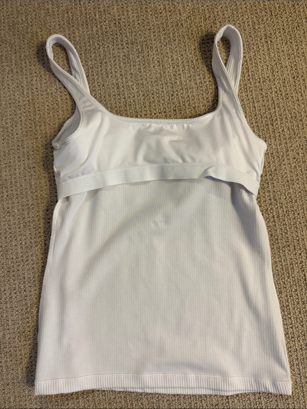 ALO Yoga White Ribbed Minimalist Square-Neck Tank - Picture 5 of 5